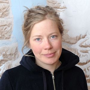 A person with blonde hair