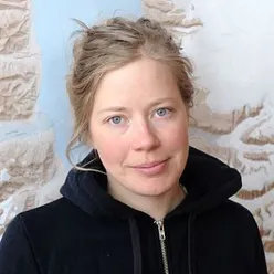 A person with blonde hair