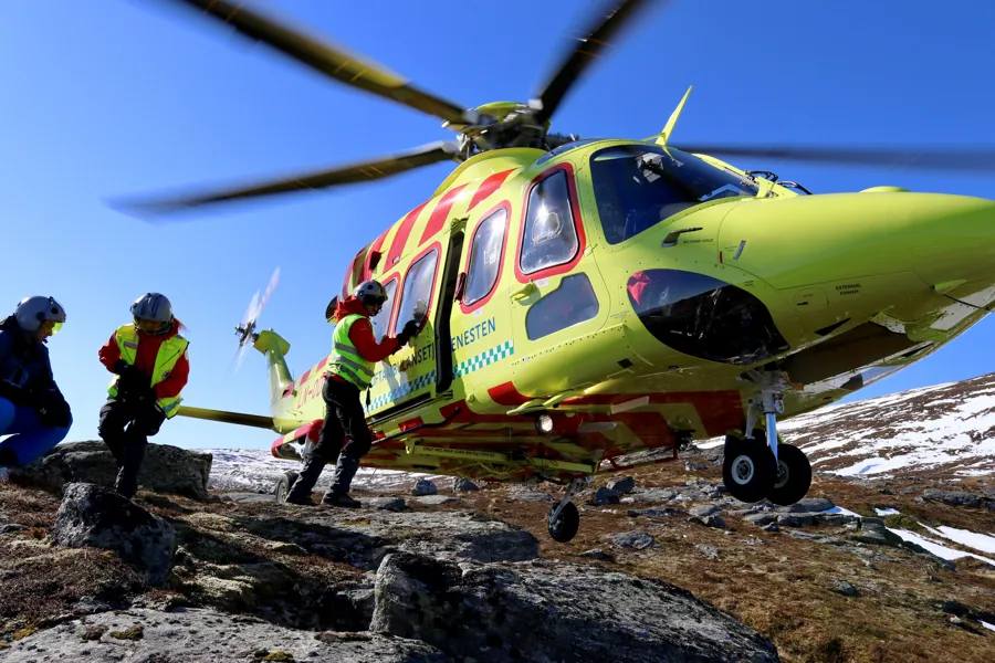 Helicopter on mountain