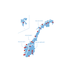 Kart som viser geografisk plassering av basene